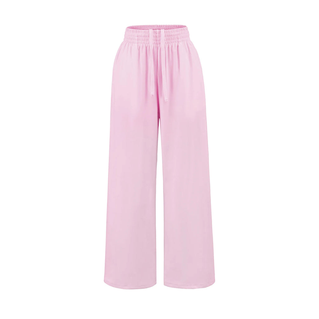 FigureFlattering Set Seductive Slimming T-Shirt Set Wide Leg High-Waisted Set Two-Piece Comfortable Chic Outfit For Women