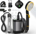 Portable Camping Shower with Immersion Heater, 6000mAh Rechargeable, LED Display for Outdoor Use