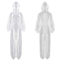 Adults One Piece Full-body Hooded Raincoat Hood with Drawstring Front Button And Zipper One-piece Waterproof Jumpsuit Workwear