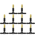 10pcs Three-way Irrigation Atomizing Nozzle, 4/7 Micro-tube, Adjustable Flow Rate Moisturizing Cooling Dust Removal Nozzl