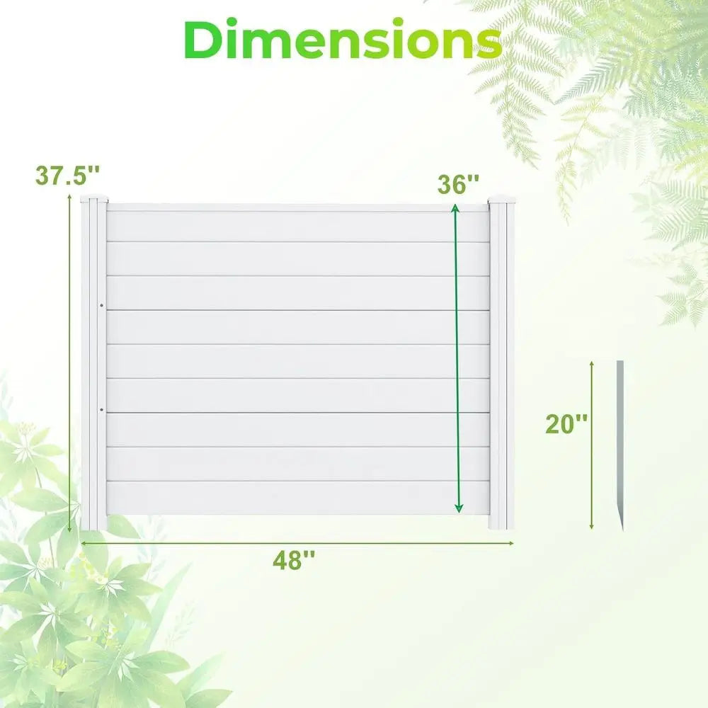 Outdoor Privacy Screen for 4 Panels, 48" L x 36" W Trash Cans, Pool Pumps, or AC Units, White